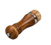 6-inch Manual Pepper Grinder Rubber Wood Acrylic Salt Shakers Adjustable Ceramic Rotor-Refillable Oak Spice Salt Grinding Bottle(Retro Color)