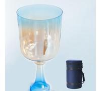 6 Inch Meditation Crystal Singing Bowl, For Healing Mindfulness Meditation Yoga Sound Baths, Transparent Colorful Dazzling Design, With Carry Case Bag And Mallet(D4 tone,432hz)