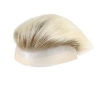 6 inch Men's Human Hair Toupee, 10x8 inch Mono Lace Base Hairpiece Replacement System(4T613)