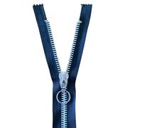 6 Inch Metal Closed End Zip, Silver Teetch, Black Tape, Choice of Pullers (Circle Puller)
