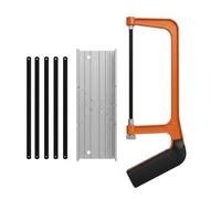 6 Inch Mini Hacksaw and Mitre Box Set with 5 Carbon Steel Replacement Blades, Professional Hack Saw for Metal Cutting, Small Hand Saw for Woodworking DIY, Adjustable Junior Hack Saw to Cut Metal