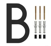 6 Inch Modern Address Numbers Floating Black Sign for Easy Mounting on Various Surfaces for Outdoors (B)