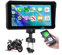 6 Inch Motorcycle Carplay Screen, Wireless CarPlay & Android Auto with Design Mount Waterproof Touchscreen Supports GPS Navigation/Bluetooth Transmission