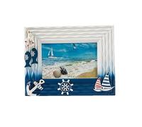 6 Inch Nautical Beach Themed Design Picture Frame Picture Holder Tabletop in Mediterranean Decor For Wall or Tabletop Display Fit For 4x6 Inch Photo(A)