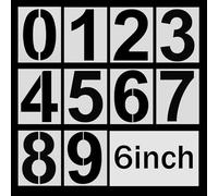 6 Inch Number Stencils, Plastic Number Stencil 0-9 Reusable House Numbers Stencil Curb Stencils Kit for Painting on Road, Wall, Wood, Mailbox, Cakes, Trucks(10 pcs)