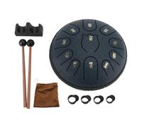 6 Inch Outdoor Rain Drum, Convenient Carrying Drumsticks Finger Picks Music Book Sticker Storage Bag Included 11 Note Steel Tongue Drum for Meditation(Navy Blue)