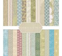 6 Inch Patterned Aesthetic Scrapbook Paper Pad - 24 Sheets Double Sided Vintage Origami Supplies for Journals Decoupage Collage Art Cards DIY Gift Wrapping Folded Photo Album Decor Craft