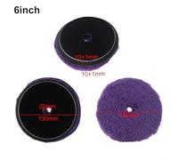6 Inch Purple Wool Polishing Pad for Car Polishing, Buffing Wool Pad Compatible with Buffer Polisher Machines, 150mm Diameter with Hook and