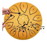 6 Inch Rain Drum Mini Steel Tongue For Adult Kids 11 Tones Ethereal Drum Portable Percussion Instrument Hand Set(Gold)