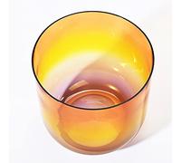 6 Inch Rainbow Colored Clear Quartz Crystal Singing Bowl, Calm Mind, Ease Soul, Balancing Body Chakra, Adjusting Emotional State, With Carry Bag (440hz D Tone)