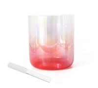 6 Inch Red Gradient Clear Alchemy Crystal Singing Bowl, Sound Sound Bowl, Chakra Bowl Gift For Yoga Meditation, With Acrylic Striker & O-ring (A Note)