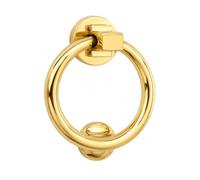 6 Inch Ring Door Knocker Polished Brass Finish | Decorative Front Door Knocker Handle | Vintage Style Door Hardware for Wooden Doors, Entry Doors, Main Gates, Home, Office, Villa & Exterior Decoration | POLISHED BRASS