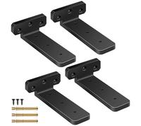 6 Inch Shelf Bracket Heavy Duty Floating Shelf Brackets, 4 Pack Black Wall Brackets for Shelves, Scaffold Board Shelf Brackets, 15cm