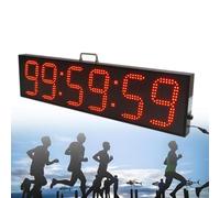6 Inch Single Side Race Timing Clock, Waterproof LED Countdown Timer for Outdoor Sports, Countdown/Countup/Stopwatch, 12/24h Switchable, for Competitions