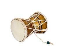 6 Inch Small Handmade Traditional Authentic Wooden & Leather Classical Indian Folk Dumroo Damroo Damaru Hand Drum Percussion Instrument Set, Decorative Collectible Showpiece World Musical Instruments