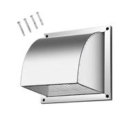 6-inch Square Air Outlet Range Hood Exhaust Fan Air Outlet 304 Stainless Steel Ventilation Hood Screw Fixing(6inch)