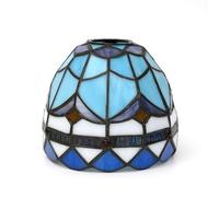 6 Inch Stained Glass Lamp Shade, Small Tiffany Replacement Lampshade Blue Feather Vintage Style Deco for Ceiling Light Pendant Chandelier Wall Lamp