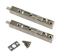 6 Inch Stainless Steel Slide Door Latch Bolt Silver Flush Bolt with Screws for Bedroom,Cupboard