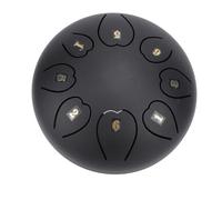 6 Inch Steel Tongue Drum 8 Notes Hand Pan Drum Percussion Instrument Kit with Drum Beaters, Carry Bag Meditation Yoga Music Lessons Adults Beginners (Black)