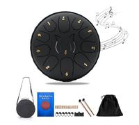 6-Inch Steel Tongue Drum with 11 Notes - Perfect for Outdoor Use and Garden Music(Black)