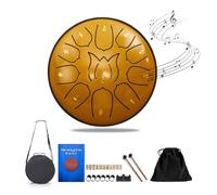 6-Inch Steel Tongue Drum with 11 Notes - Perfect for Outdoor Use and Garden Music(Gold)