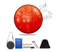 6-Inch Steel Tongue Drum with 11 Notes - Perfect for Outdoor Use and Garden Music(Orange)