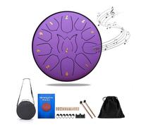 6-Inch Steel Tongue Drum with 11 Notes - Perfect for Outdoor Use and Garden Music(Purple)