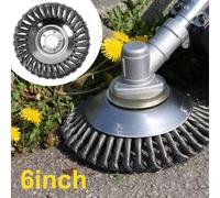 6-Inch Steel Wire Wheel Trimmer Head for Garden Weeding and Lawn Mower Brush Cutter Attachment