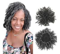 6 Inch Synthetic Topper Dreadlock Hair Topper with clips in Short Dreadlocs Hair Pieces Wiglets Hairpieces Black Toupee Dirty Braids Topper for Black Men Women with thinning hair
