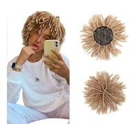 6 Inch Synthetic Topper Dreadlock Hair Topper with clips in Short Dreadlocs Hair Pieces Wiglets Hairpieces Black Toupee Dirty Braids Topper for Black Men Women with thinning hair