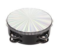 6 Inch Tambourines Double Row Stainless Steel Jingles, Reflective Hand Held Drum for Adults and Kids, Polished Edge Percussion Instrument for KTV Concerts Parties Music