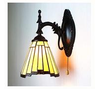 6 inch Tiffany Style Wall Light,Stained Glass Shade Sconce Indoor, Multi-Colored Wall Lamp Fixture with Zipper for Living Room Bedroom