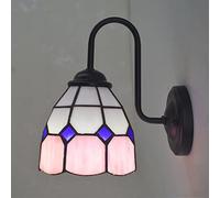 6 Inch Tiffany Style Wall Sconce Stained Glass LED Wall Lamp Fixed Decorative Lamps Mediterranean Wall Light For Hallway Bedroom