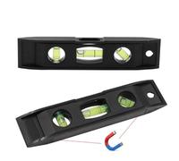 6-Inch Torpedo Level, Black ABS Spirit Level with Acrylic Bubble Vial, 2-Pack Precision Measuring Tool for Construction