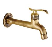 6 Inch Vintage Brushed Brass Washing Machine Faucet, 1/2" Cold Water Replacement Tap for Kitchen, Bathroom, Balcony, Garden, Laundry Room, Rustic Style