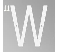 6 Inch White House Numbers for Outside, Metal Letters for Outdoor Signs, Anti-rust Aluminium House Address Letters for Front Door, Office, and Garden Decoration (Letter W)