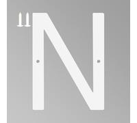 6 Inch White House Numbers for Outside, Metal Letters for Outdoor Signs, Anti-rust Aluminium House Address Letters for Front Door, Office, and Garden Decoration (Letter N)