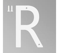6 Inch White House Numbers for Outside, Metal Letters for Outdoor Signs, Anti-rust Aluminium House Address Letters for Front Door, Office, and Garden Decoration (Letter R)