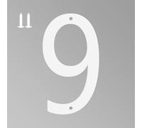 6 Inch White House Numbers for Outside, Metal Letters for Outdoor Signs, Anti-rust Aluminium House Address Letters for Front Door, Office, and Garden Decoration (Number 9)