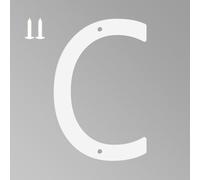 6 Inch White House Numbers for Outside, Metal Letters for Outdoor Signs, Anti-rust Aluminium House Address Letters for Front Door, Office, and Garden Decoration (Letter C)