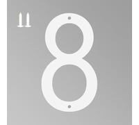 6 Inch White House Numbers for Outside, Metal Letters for Outdoor Signs, Anti-rust Aluminium House Address Letters for Front Door, Office, and Garden Decoration (Number 8)