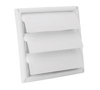 6 Inch White Plastic Return Air Vent Cover with Single-Layer Shutter and 3-Blade Grille, Easy Install and Clean, Paintable for Wall Match, 20x20cm