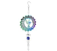6 Inch Wind Spinner, Garden Wind Spinners Outdoor with Ball Spiral Tail, Indoor Outdoor Decorations for Outdoor Yard Garden(Hummingbird)
