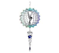 6 Inch Wind Spinners for Garden Hanging Wind Spinners Metal 3D Wind Chimes with Ball Spiral Tail for Outdoor Yard Art Decoration Hummingbird, Patio