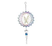 6 Inch Wind Spinners for Garden Hanging Wind Spinners Metal 3D Wind Chimes with Ball Spiral Tail for Outdoor Yard Art Decoration Butterfly, Patio