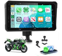 6-Inch Wireless Motorcycle GPS Navigation System with Apple CarPlay & Android Auto, Portable Moto CarPlay Screen Support Bluetooth, Voice Assistant, IP68 Waterproof