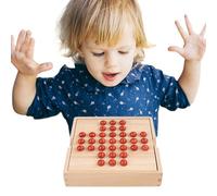 6 Inches Wooden Solitaire Board Game - Wood Wooden Board Strategy Chess For Students | Cognitive Checkers Solitaire Chess Games For Kids Family B́oards Game