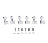 6 Inline 21:1 Dual Pin (No Screws) Guitar Tuners 2 Pin Tuning Keys Pegs Tuning Machines Compatible with American Series ST/TL Guitars Vintage Oval Key Chrome