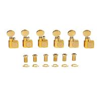 6 Inline 21:1 Dual Pin (No Screws) Guitar Tuners 2 Pin Tuning Keys Pegs Tuning Machines Compatible with American Series ST/TL Guitars Vintage Oval Key Gold