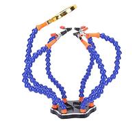 6-Jaw Welding Station with Rotatable Chuck and Non-Slip Bottom, Bendable Support for Model Aircraft Accessories, FPV Traversing Machine, Blue Yellow Arm, Easy to Use for Various Projects